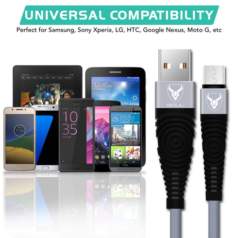 Micro USB Data Sync Charger Cable Lead For Smartphones 15CM 1M 2M Long - TradeNRG UK