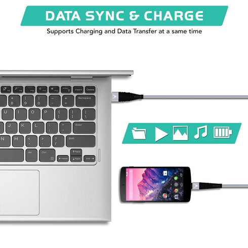 Micro USB Data Sync Charger Cable Lead For Smartphones 15CM 1M 2M Long - TradeNRG UK