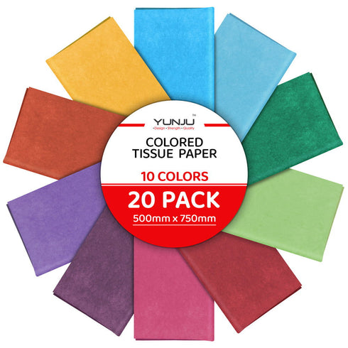 Multi Coloured Acid-Free Tissue Paper 50cm x75cm Large Gift Wrap - TradeNRG UK