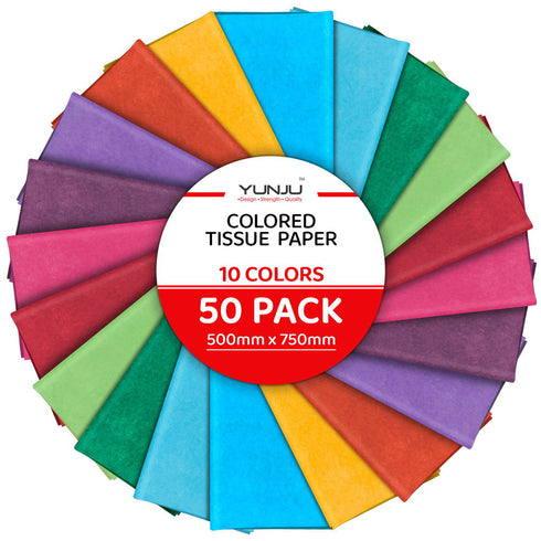 Multi Coloured Acid-Free Tissue Paper 50cm x75cm Large Gift Wrap - TradeNRG UK