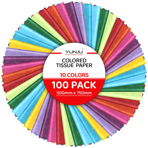 Multi Coloured Acid-Free Tissue Paper 50cm x75cm Large Gift Wrap - TradeNRG UK