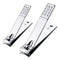 Nail Clippers Set 2pcs Black Silver Heavy Duty Stainless Steel - TradeNRG UK