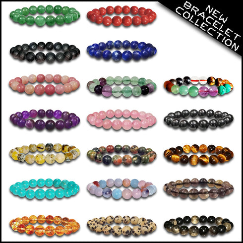 New Beads Bracelet 7 Natural Stone Lava Bracelet Diffuser Multi Color Gemstone - TradeNRG UK