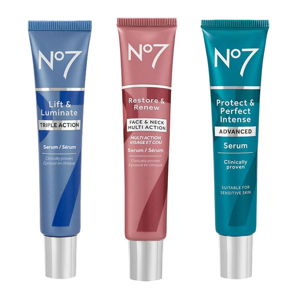 No 7 Protect & Perfect Intense Lift & Luminate Restore & Renew 30/50/75 ml Serum - TradeNRG UK