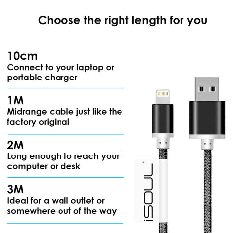 Nylon Braided USB Quick Data Sync & Charge Lightning Cable For iPhone - TradeNRG UK