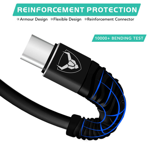 Nylon Braided USB Type C Cable for Fast Charging and Data Transfer - TradeNRG UK