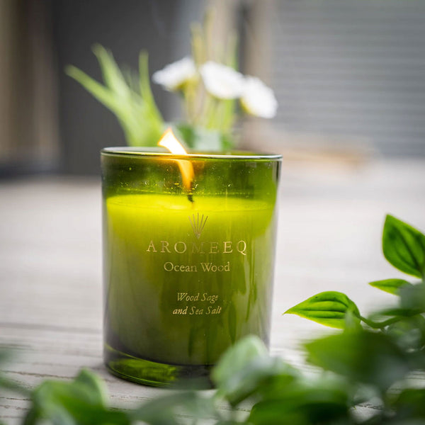 Ocean Wood Scented Candle - Wood Sage & Sea Salt 180gm - TradeNRG UK