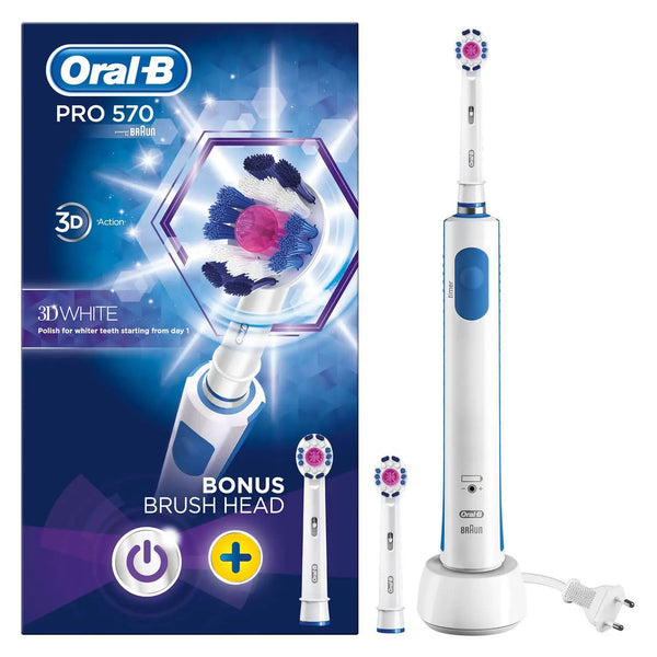 Oral-b Pro 570 Rechargeable Electric Toothbrush with 2 Refill Heads - TradeNRG UK