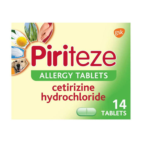 Piriteze Tablets Antihistamine Cetirizine Allergy Relief 14 Tablets - TradeNRG UK