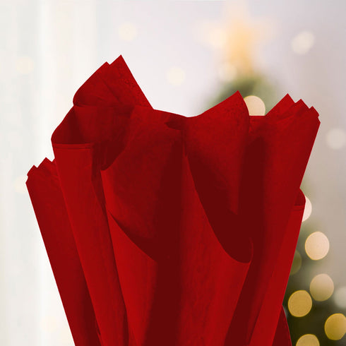 Red Acid-Free Tissue Paper 50cm x75cm Large Gift Wrap Eco Friendly - TradeNRG UK