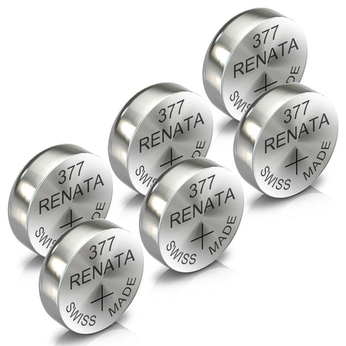 Renata 377 Watch Battery Swiss Made Silver Coin SR626SW 1.55V All Pack - TradeNRG UK