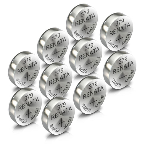 Renata 379 Watch Battery Swiss Made Silver Coin SR521SW 1.55V All Pack - TradeNRG UK