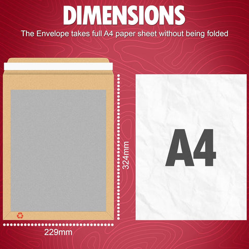 25 Pcs Manilla Hard Board Back A4 C4 324 x 229mm Envelopes Please Do Not Bend Envelope with Peel & Seal Strip for Mailing, Posting Shipping Storing Documents 25 Pack