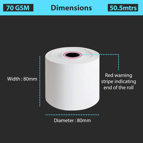 iSOUL 80X80mm Smudge Free Till Rolls for PDQ Machines 5 Pack Thermal Receipt Printer Rolls Card Machine Paper Rolls for Sam 4S POS-XQ1 Star Micronics TSP100 Series Bixolon SRP Citizen CT Flex Desktop