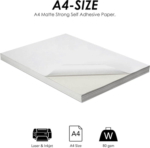 iSOUL A4 Sticker Paper - 160 Self Adhesive Printable Address Labels, Laser & Inkjet Compatible, Quick Dry