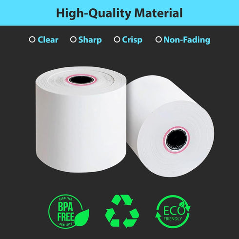 iSOUL 80X80mm Smudge Free Till Rolls for PDQ Machines 5 Pack Thermal Receipt Printer Rolls Card Machine Paper Rolls for Sam 4S POS-XQ1 Star Micronics TSP100 Series Bixolon SRP Citizen CT Flex Desktop