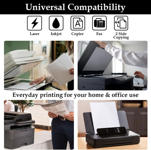 YUNJU A4 Copy Paper A4, Packs of 500 Sheets Printer Paper, Laser, Inkjet, Fax Paper White