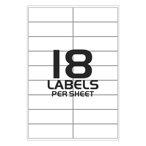 Sticky Labels for Printer - 18 Printer Labels per Sheet - 63mm x 47mm - TradeNRG UK