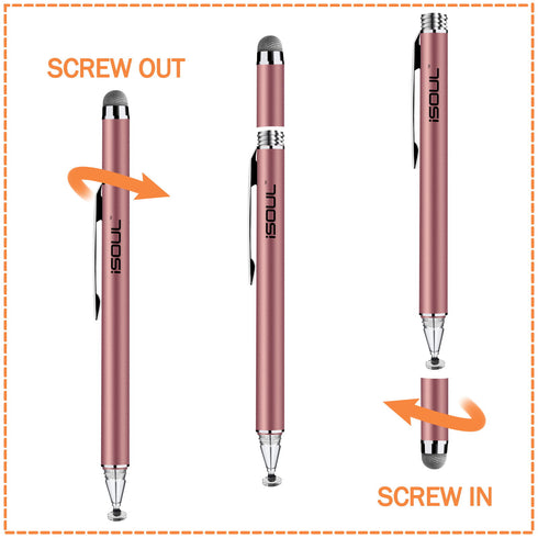 Stylus Pens for Touch Screens - Fine Point Universal Touch Pen for iPad, Android, iPhone, Samsung Galaxy, iPad Pro, and All Devices - Rose Gold - TradeNRG UK