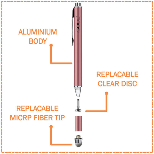 Stylus Pens for Touch Screens - Fine Point Universal Touch Pen for iPad, Android, iPhone, Samsung Galaxy, iPad Pro, and All Devices - Rose Gold - TradeNRG UK