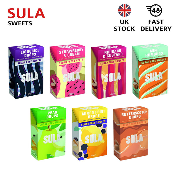 Sula Sugar Free Sweets Dairy & Gluten Free Candy with Natural Flavour 42g - TradeNRG UK