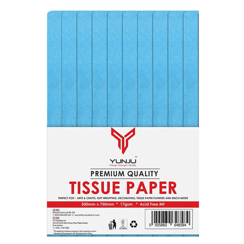 Turquoise Acid-Free Tissue Paper 50cm x75cm Large Gift Wrap Eco Friendly - TradeNRG UK
