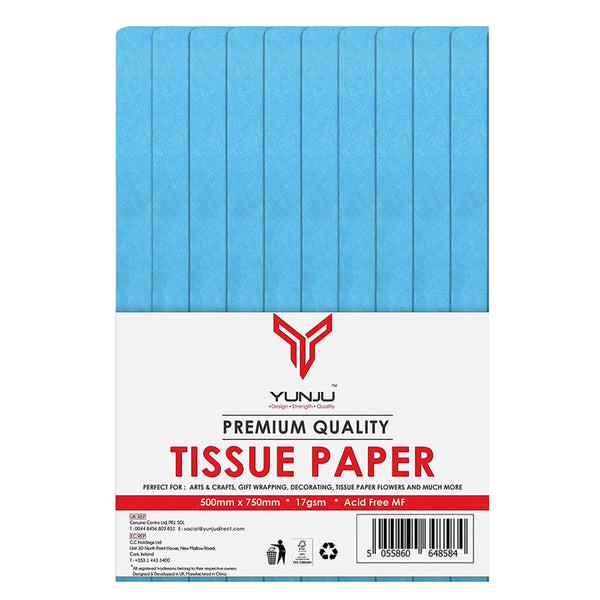 Turquoise Acid-Free Tissue Paper 50cm x75cm Large Gift Wrap Eco Friendly - TradeNRG UK