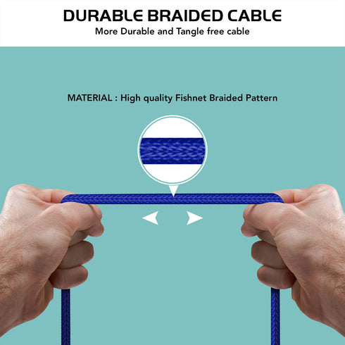 USB C Charger Cable Braided Fast Phone Charger Heavy-Duty Type C Charger Cable Long Lead 2m 3m - TradeNRG UK