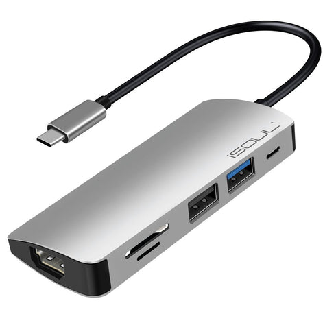 USB C Hub Multiport HDMI, Micro SD/TF, USB-A, PD Power Delivery - TradeNRG UK