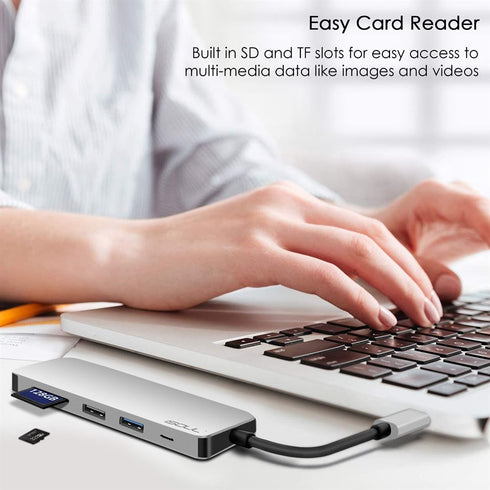 USB C Hub Multiport HDMI, Micro SD/TF, USB-A, PD Power Delivery - TradeNRG UK