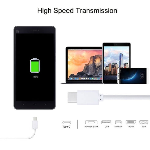 USB Type-C 3.1 Male To 3.0 Female Adapter O.T.G Data Sync Charge Cable - TradeNRG UK