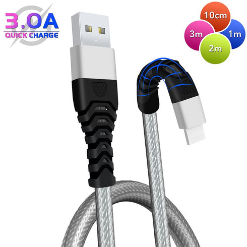 USB Type C Cable Heavy Braided Fast USB Charger Charging Cable - TradeNRG UK