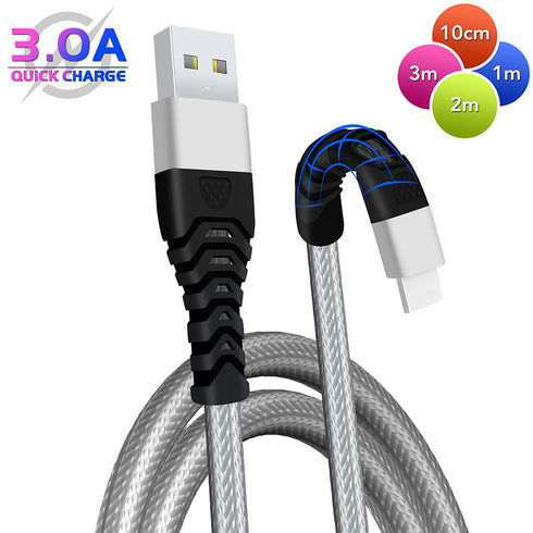 USB Type C Cable Heavy Braided Fast USB Charger Charging Cable - TradeNRG UK