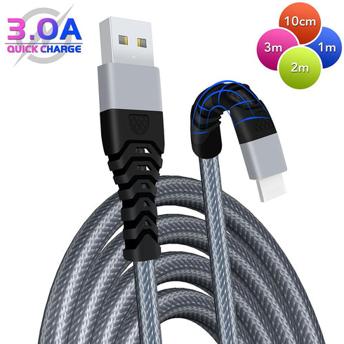USB Type C Cable Heavy Braided Fast USB Charger Charging Cable - TradeNRG UK