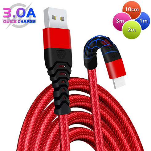 USB Type C Cable Heavy Braided Fast USB Charger Charging Cable - TradeNRG UK