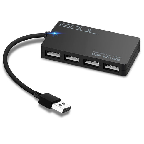 Ultra-Slim USB 2.0,High Speed Splitter Adapter USB 4-Port Hub by iSOUL - TradeNRG UK