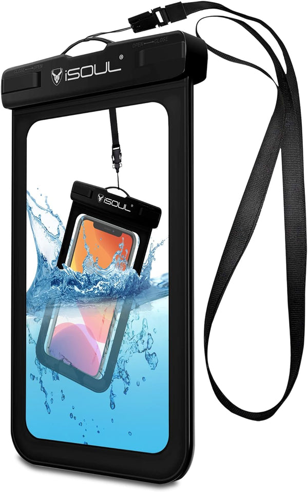 Waterproof Phone Case, Waterproof phone pouch Dry Sealed Bag with Lanyard for Mobile Phones Samsung, iPhone 15/14/13/12/11/XS/Max/XR/X Galaxy S10 for Beach Swimming Fishing Hiking Surfing 1Pack Clear - TradeNRG UK