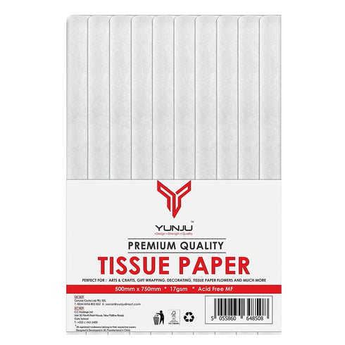 White Acid-Free Tissue Paper 50cm x75cm Large Gift Wrap Eco Friendly - TradeNRG UK