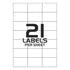 White Address Labels to Print - 21 Labels per Sheet - 64mm x 38mm - TradeNRG UK