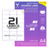 White Address Labels to Print - 21 Labels per Sheet - 64mm x 38mm - TradeNRG UK