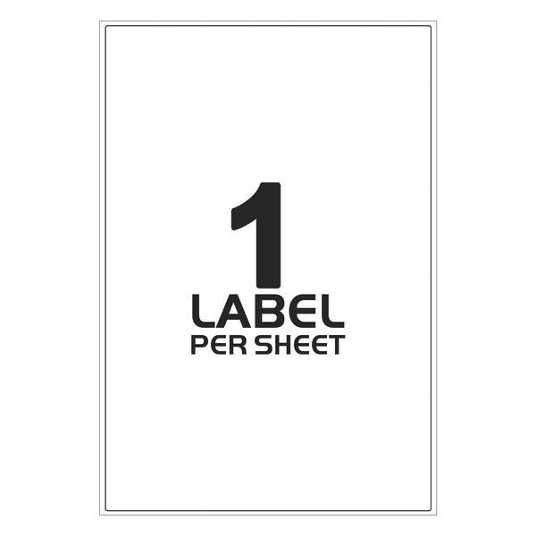 White Address Printer Labels - 1 Label per Sheet - 199mm x 289mm - TradeNRG UK