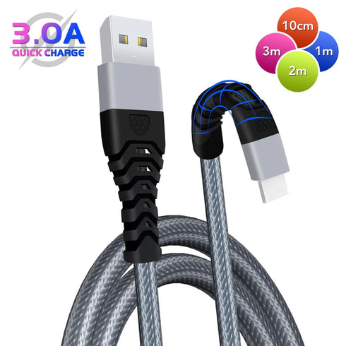 Braided Lightning Cable USB Heavy Duty Charger Charging Data Lead For iPhone's