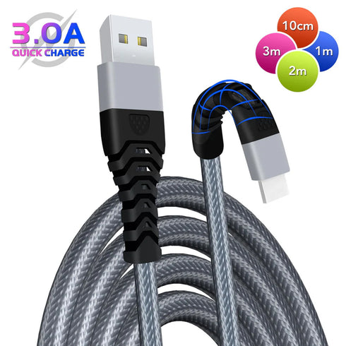 Braided Lightning Cable USB Heavy Duty Charger Charging Data Lead For iPhone's