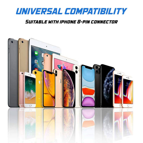 iPhone Charger Cable 1M Pack of 3, Braided Lightning Cable USB Heavy Duty Charger Data Lead - TradeNRG UK