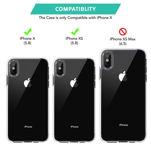 iPhone X / iPhone XS Clear Transparent Hard Back Case Cover - TradeNRG UK