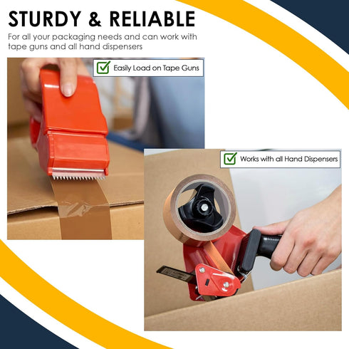 iSOUL Parcel Tape, 6 Rolls Packing Tape - Low Noise, Strong Heavy Duty Brown Tape, 48mm x 66m; Ideal For Packaging Moving Boxes