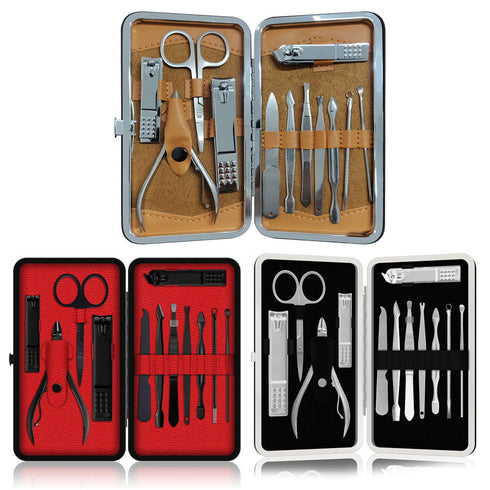 iSOUL 12 Pcs Male / Female Manicure Set Stainless Steel Professional - TradeNRG UK