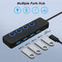 iSOUL 2-in-1 3.0 Hub 4-Port USB Hub Powered with LED Switches USB-C Hub - TradeNRG UK