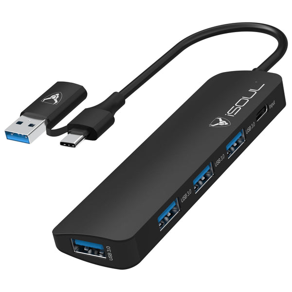 iSOUL 4-Port USB 3.0 Data Hub High-Speed Multi-Port USB-C Hub - TradeNRG UK