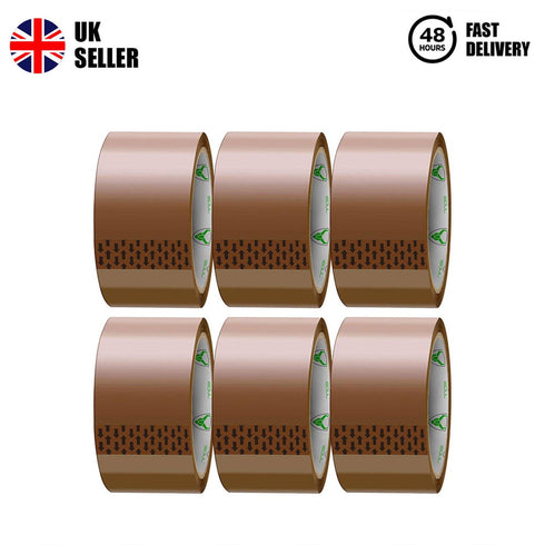 iSOUL Packing Tape 6 Rolls Per Pack - Heavy Duty Brown Packaging Tape for Parcels and Boxes - TradeNRG UK